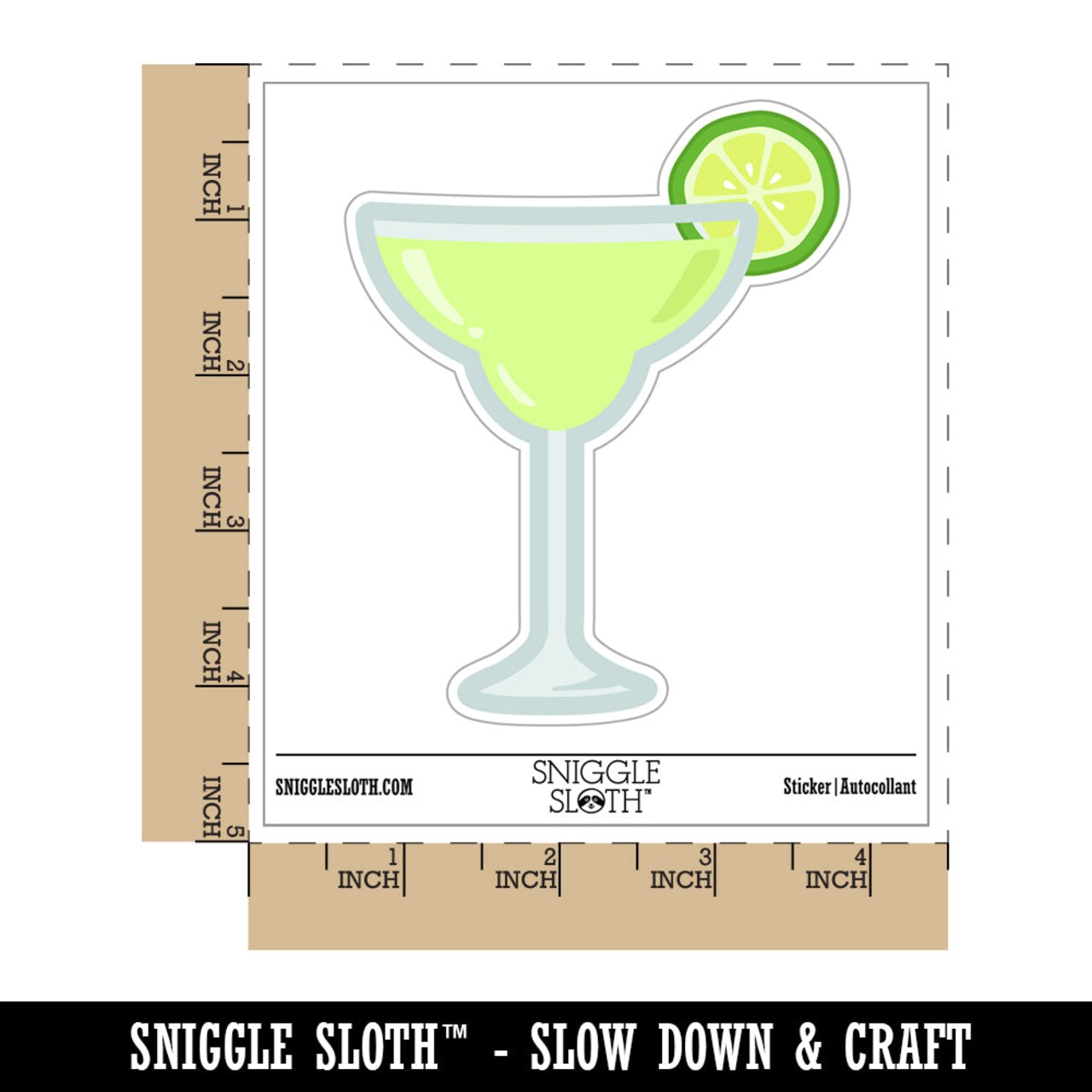 Margarita Cocktail with Lime Waterproof Vinyl Phone Tablet Laptop Water Bottle Sticker Set - 5 Pack